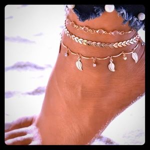 ♡ Ankle bracelet, three layer set in one